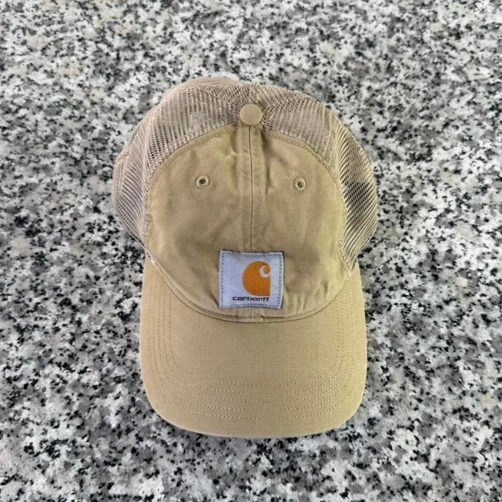 Carhartt Beige Cream Workwear Canvas Trucker Hat Cap Snap One Size